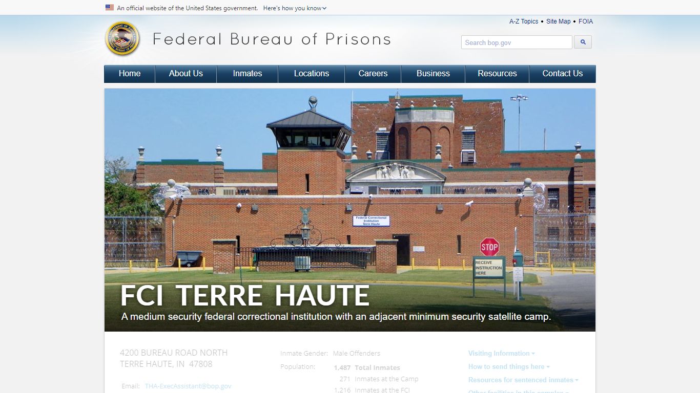 FCI Terre Haute - Federal Bureau of Prisons